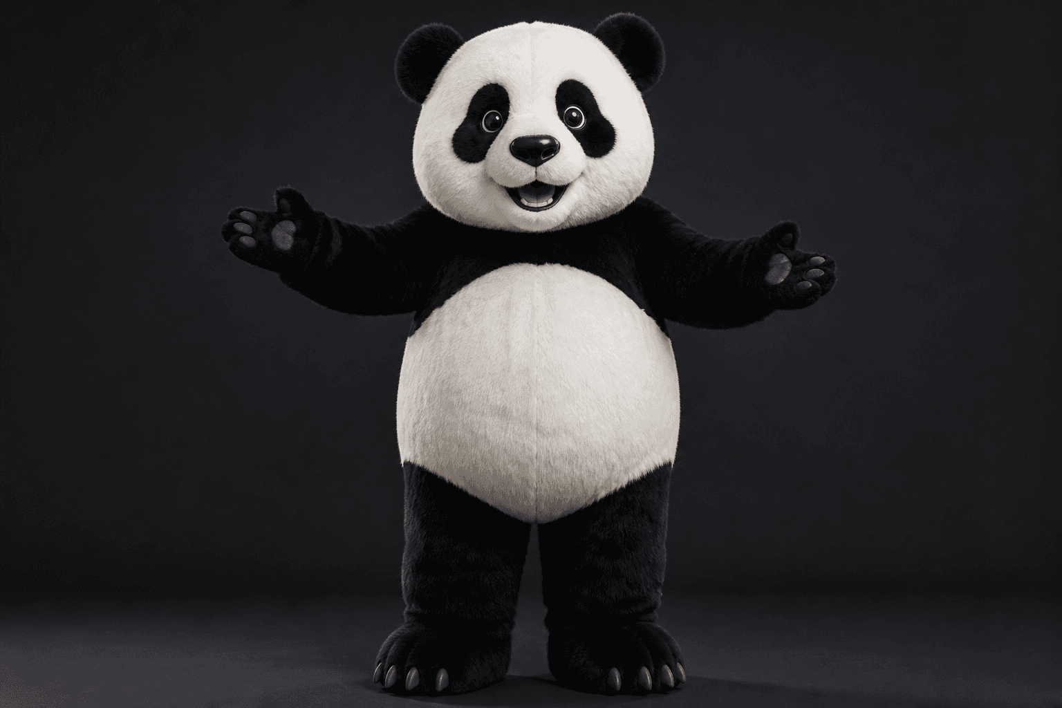 Party Panda 10ft giant mascot welcoming pose